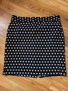 Banana Republic Black Mini Skirt with White Polka Dots